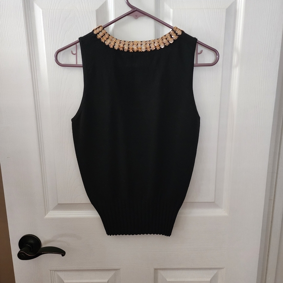 Christina Rotelli Elegant Black Top with Gold Accents - Picture 3 of 4